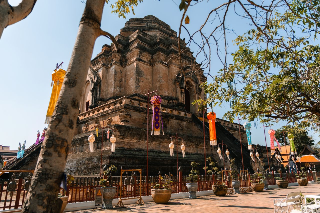 Discover the historical beauty of Wat Chedi Luang, a prominent temple in Chiang Mai, Thailand.